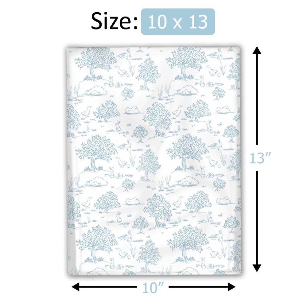 2 SETS LEFT💙20 BLUE TOILE Poly Mailers 10 x 13 inch - Picture 4 of 4